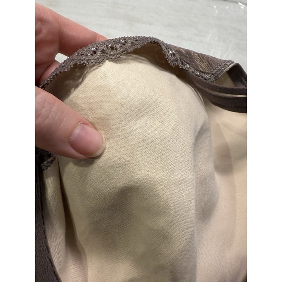 SOMA 40D Enticing Lift Balconette Unlined Bra Taupe Gray Lace EXCELLENT Cond - Picture 8 of 14